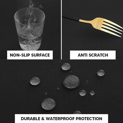Plastic Table Cloth Reusable Waterproof Wipeable Black Table Cover 84" (213cm)