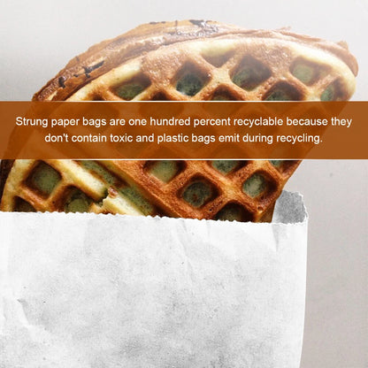 White Sulphite Strung Paper Food Bag for Sandwich Dessert Grocery Sandwich Sweet