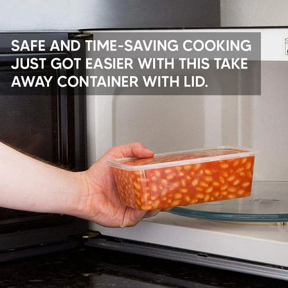 Food Storage Container with Lid Clear Reusable Plastic Meal Prep Takeaway Boxes
