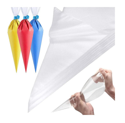 20 x Disposable Icing Piping Bags Clear Cake Pastry Decoration Bag 18"