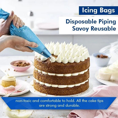 Disposable Icing Piping Bags Blue Sticky Savoy Cake Decoration Pastry Bag 21"
