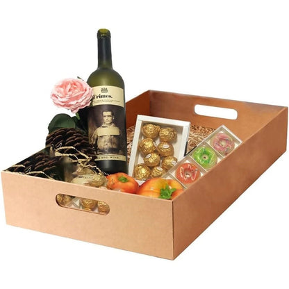 5 x Cardboard Gift Hamper Tray for Christmas New Years Parties 16" x 10.5" x 4"