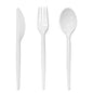 Plastic Cutlery Set White Heavy Duty Reusable Spoons Forks Knives Mix Tithe