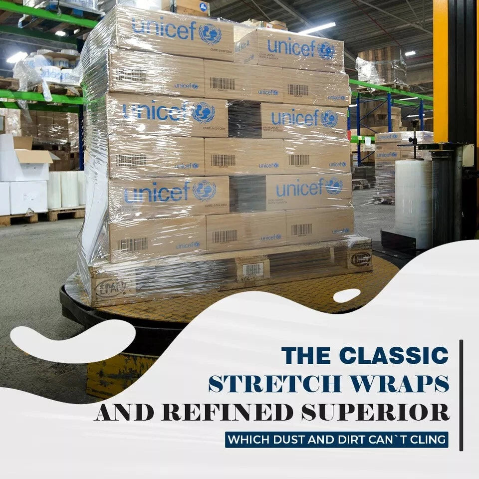 Pallet Stretch Shrink Wrap Clear Wrapping Film Non Extended 450mm x 300m 15mu