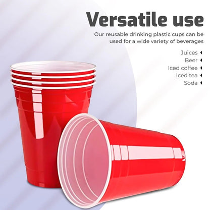 Reusable Plastic Cups Red Vending Water Drinking Parties Catering Weddings