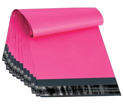 100 x Polythene Mailing Bags Self Seal Pink Postage Bag 10" x 14" / 12" x 16"