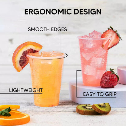 Reusable Plastic Cups Clear Vending Water Drinking Parties Catering Weddings 7oz