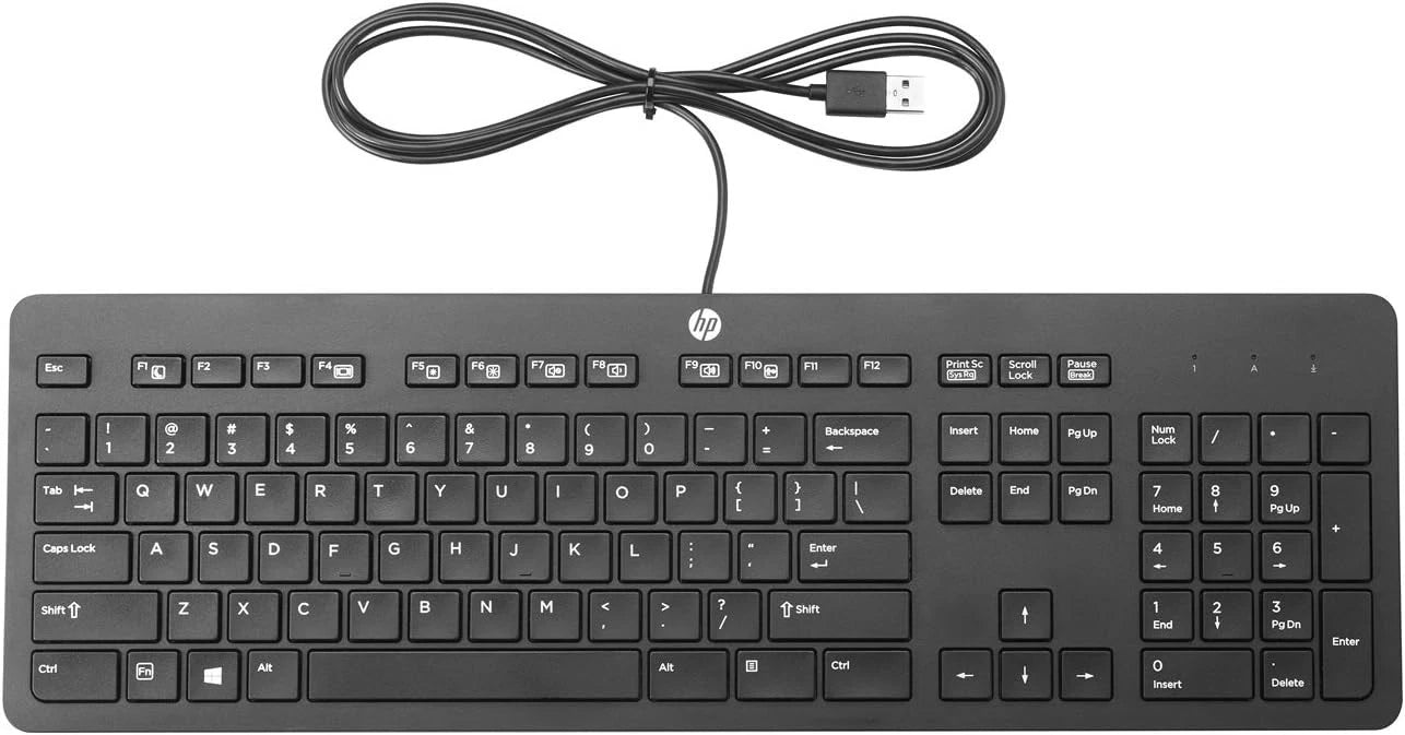 HP USB Wired Keyboard Black for Desktop Laptop Office Use