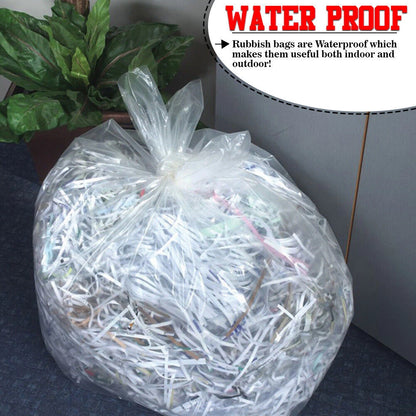 100 x Clear Bin Bags Heavy Duty Rubbish Garbage Trash Bin Bags for Wastage