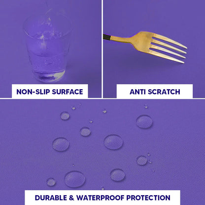 Plastic Table Cloth Reusable Waterproof Wipeable Purple Table Cover 84" (213cm)