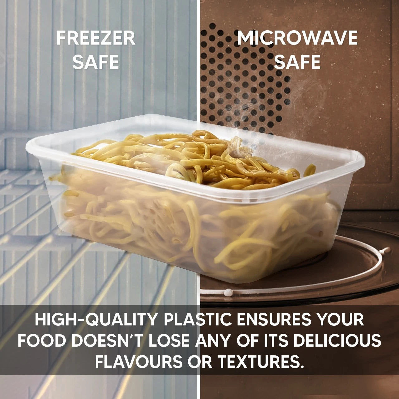 Food Storage Container with Lid Clear Reusable Plastic Meal Prep Takeaway Boxes