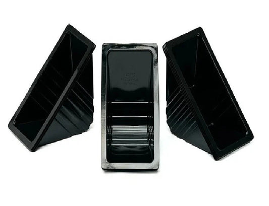 Reusable Sandwich Wedges Black Hinged Lid Sandwich Container 11cm x 11cm x 6cm